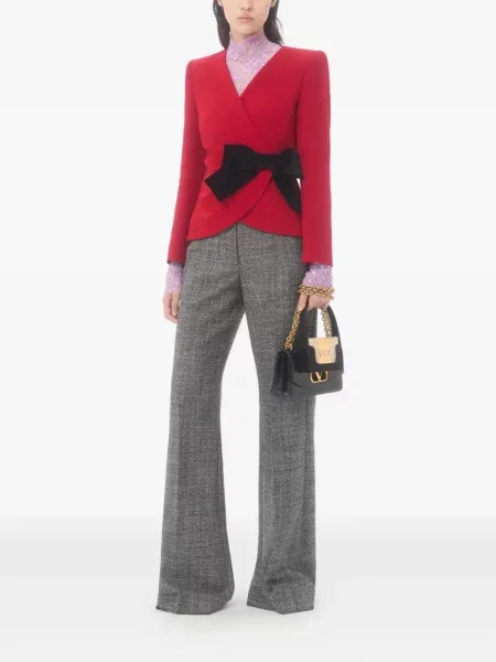 Pantaloni Valentino Garavani de lână gri