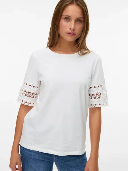 VERO MODA Tricou VMIVACY' alb