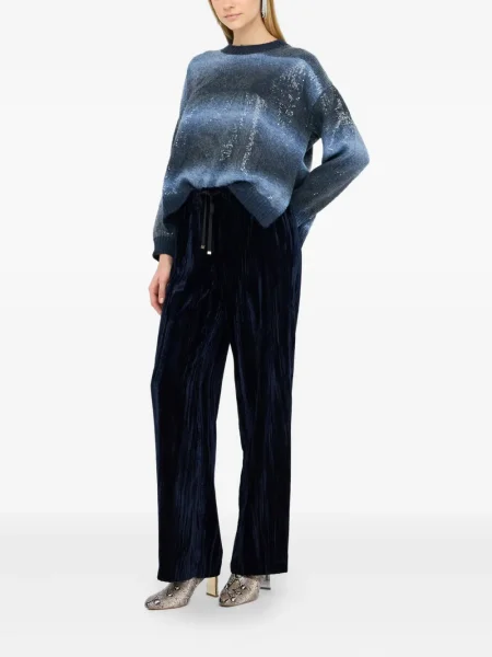 Pantaloni Liu Jo de catifea albastru