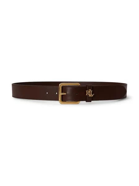 Lauren Ralph Lauren pasek skórzany brązowy