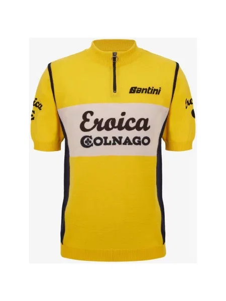 Koszulka rowerowa Santini x Eroica Colnago Wool krótki rękaw XS żółty