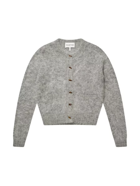 Dzianinowy sweter Munthe szary