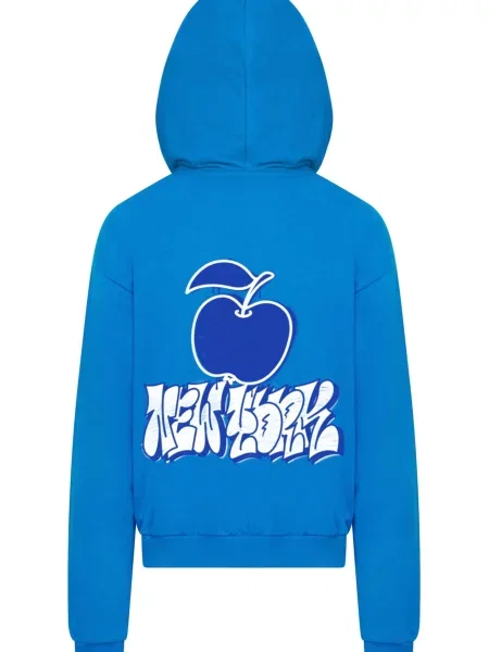 Mister Tee Mikina Big Apple NYC zafírová / azúrová biela