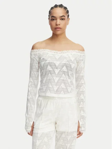 Adidas Блуза Lace Bardot бял