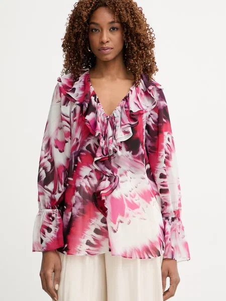 Marciano by Guess bluză cu volane pentru femei ADELA roz