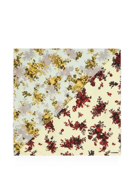 Fular Jil Sander de mătase cu model floral cu imagine