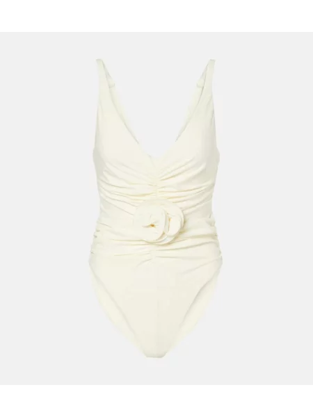 Costum de baie Magda Butrym cu model floral alb