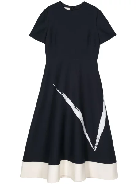 Rochie midi Valentino Garavani până la genunchi de costum albastru