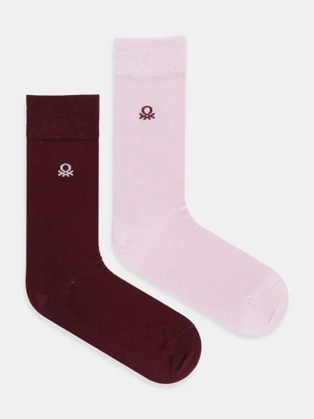 Чорапи United Colors of Benetton 2 чифта тъмносиньо розово