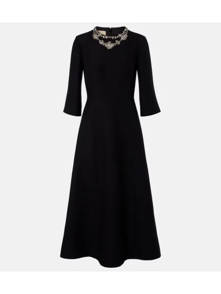 Rochie midi Valentino din crep negru