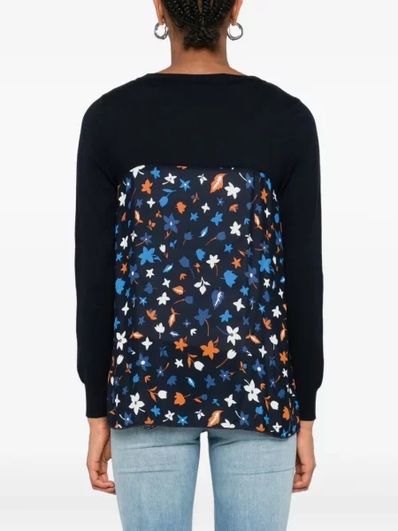 Pulover Marc O'polo cu model floral cu imagine albastru