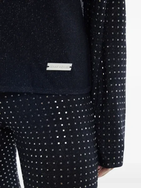Pantaloni Izaak Azanei de cristal negru