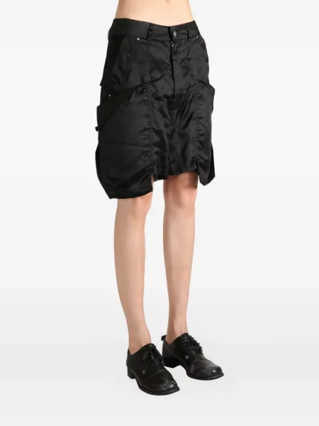 Pantaloni scurți cargo Rick Owens din satin negru