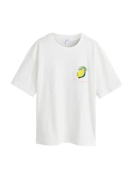 Next Tričko Lemon žltá / ružová / čierna biela
