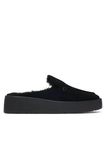 Papucs Calvin Klein Flatform Mule Suede WL fekete