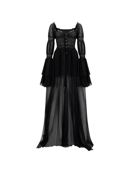 Rochie maxi Blumarine de mătase negru