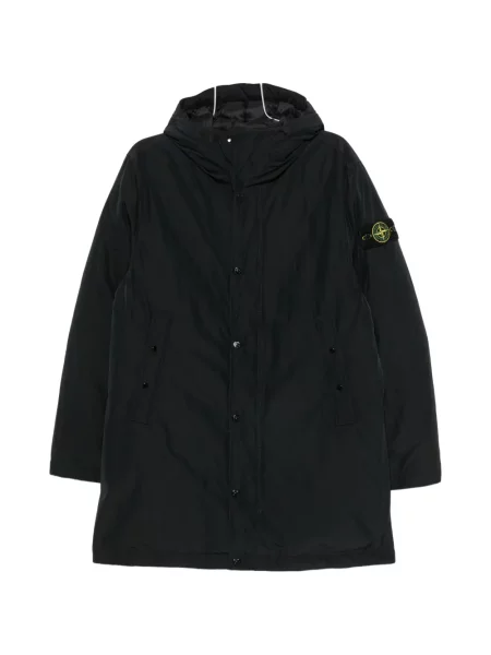 Geacă parka Stone Island cu glugă cu strasuri negru