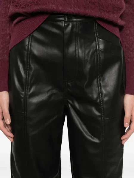 Pantaloni Dkny din piele negru