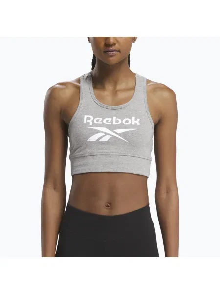 Sutien de antrenament pentru femei Reebok Identity Big Logo medium grey heather/white alb