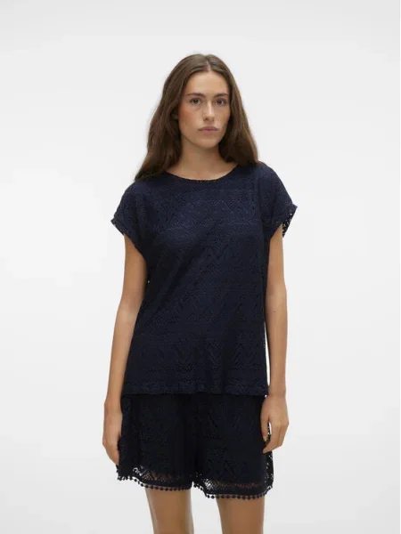 Vero Moda Bluză Maya Bleumarin Wide Fit albastru