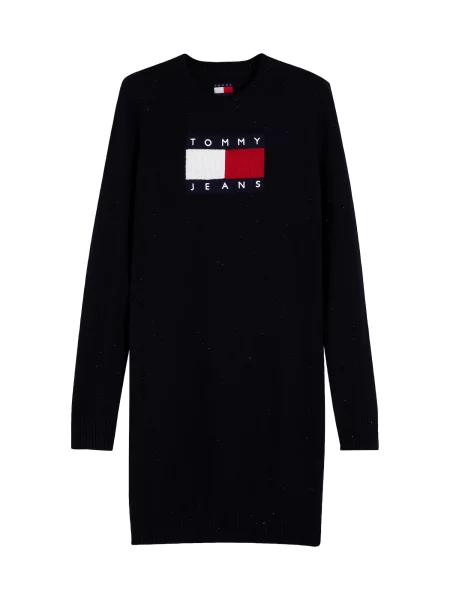 Tommy Jeans Rochie tricotat bleumarin / roșu / negru alb