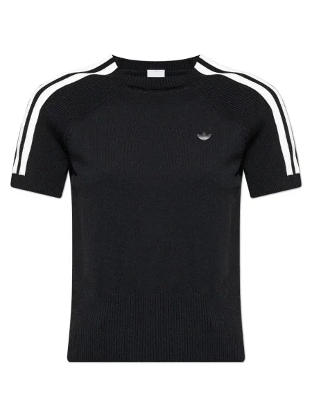 Top Adidas cu dungi alb