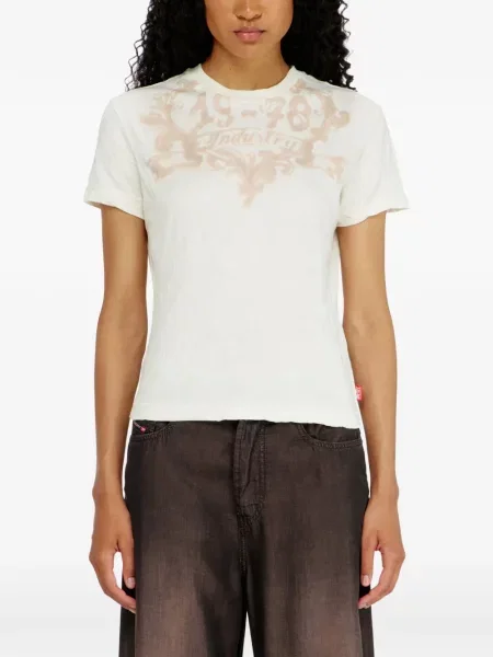 Tricou Diesel cu imagine alb