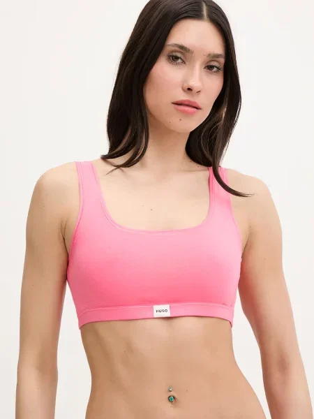 HUGO podprsenka s modalem SIGNATURE BRALETTE růžová
