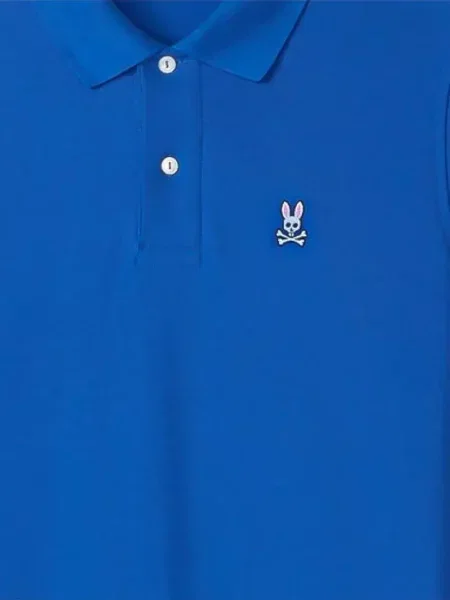 Tricou polo Psycho Bunny cu broderie albastru