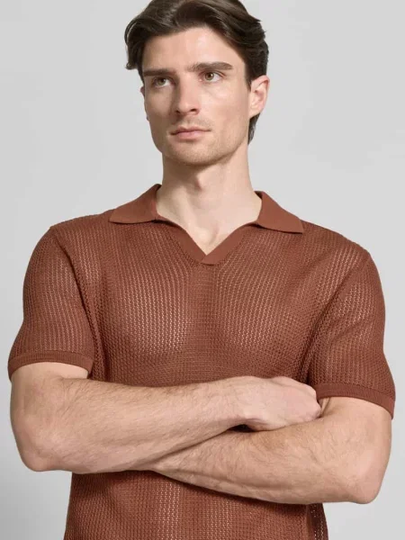 Koszulka polo w kroju slim fit z dekoltem w serek Antony Morato