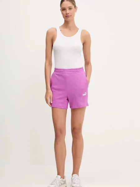 Шорти Puma однотонні висока посадка фіолетовий