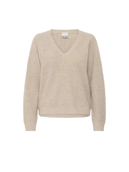 Sweter Ichi wełniany beżowy