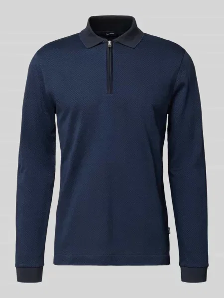 Koszulka polo o kroju regular fit z czystej bawełny model ‘PEDUZZI Boss granatowe