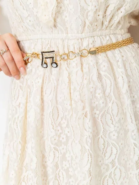 Ремень Ager с ремешками золотой