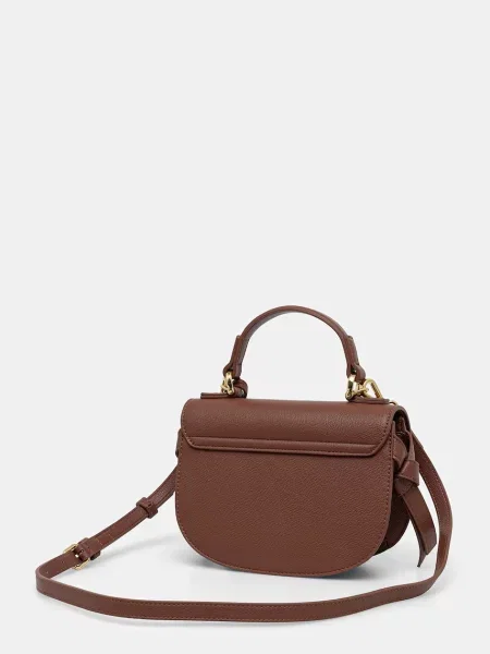 Torebka Love Moschino skórzana w serca brązowa