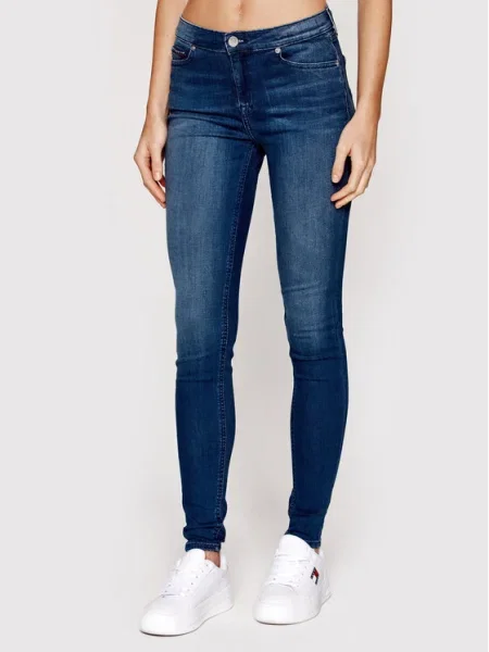 Tommy Jeans Blugi Nora Bleumarin Skinny Fit albastru