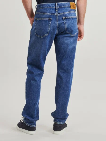 Blugi drepți Calvin Klein Jeans albastru