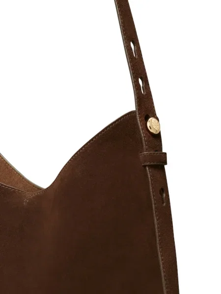Geantă Tory Burch din piele de căprioară maro