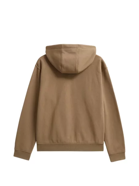Hoodie Pringle Of Scotland με αυτόγραφο με κορδόνι καφέ