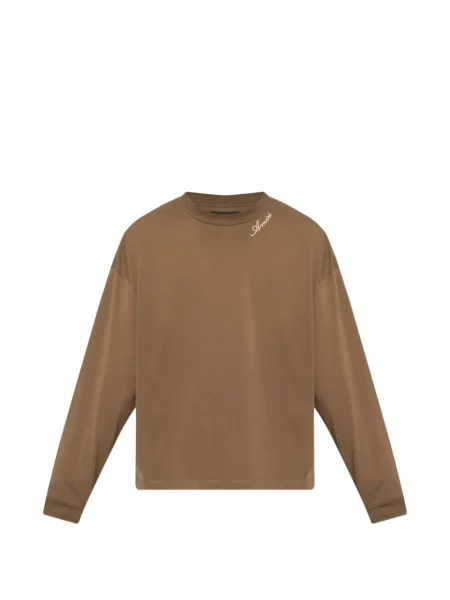 Lung tricou Amiri cu broderie maro
