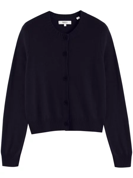 Cardigan Chinti & Parker tricotate cu decolteu rotund albastru