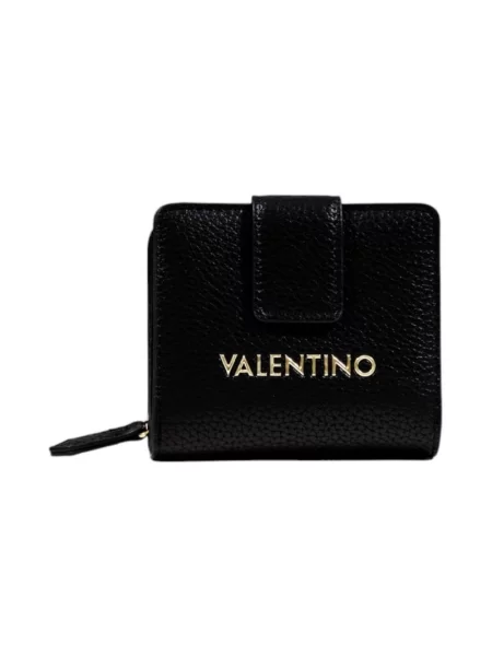 Lniany portfel Valentino czarny