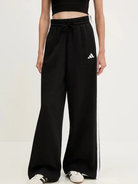 Szeroki polar Adidas w paski polarowy czarny