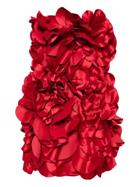 Mała sukienka mini Saiid Kobeisy w kwiatki garniturowa czerwona