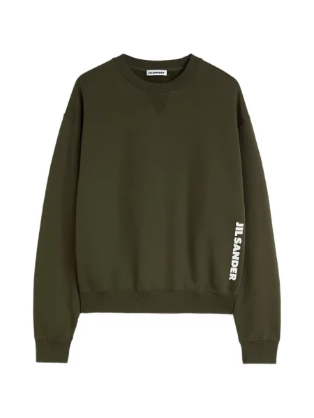 Hanorac cu glugă Jil Sander cu imagine verde