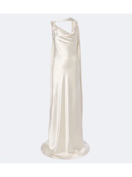 Rochie Danielle Frankel din satin alb
