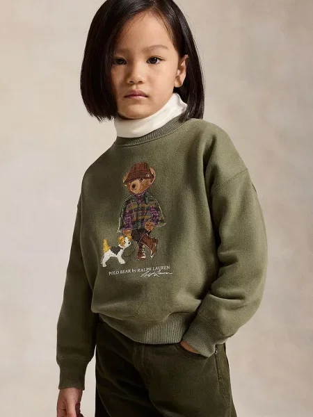 Polo Ralph Lauren mikina detská s bavlnou zelená