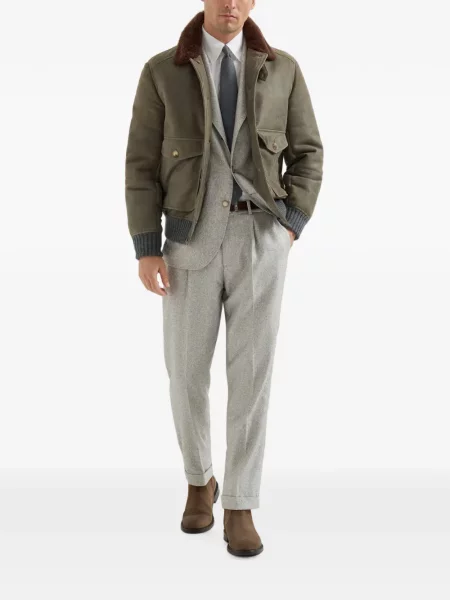 Pantaloni Brunello Cucinelli de mătase gri