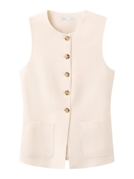 MANGO Vestă de costum NAPOLI crem