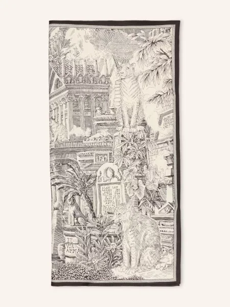 Inoui Editions Hedvábný Šátek Piranesi černá bílá